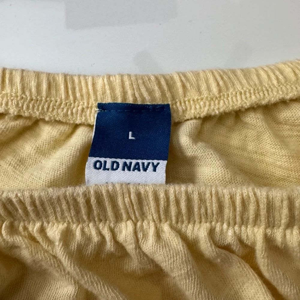 Old‎ Navy Yellow Puff Sleeve Square Neck Top Size Large